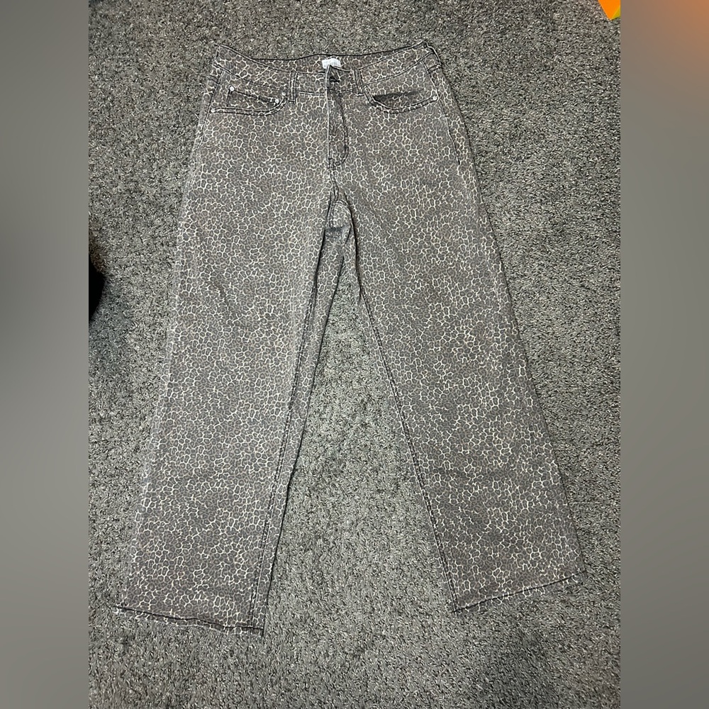Chic Leopard Print Women's Baggy Jean